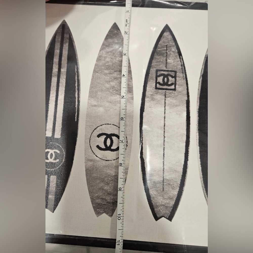 NIP CHANEL Framed Monochrome Surfboard Art 
Licensed By Amanda Greenwood - Picture 6 of 7